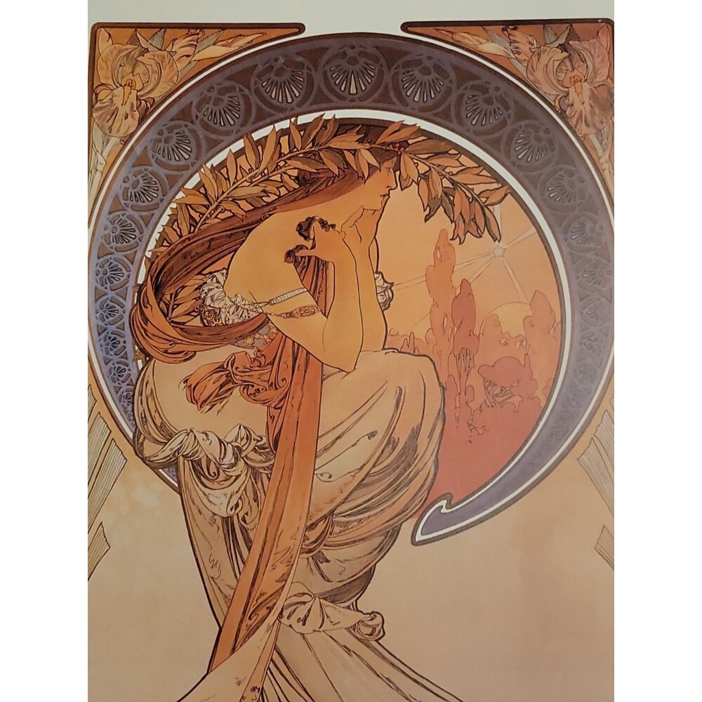 Poetry La Poésie Poster Art of Alfons Maria Mucha from 1900's 15” x 11” Unframed